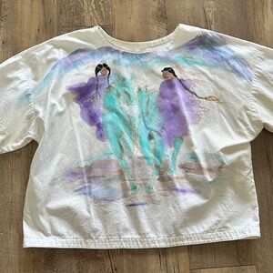 Handmade and painted Indian and horse painting